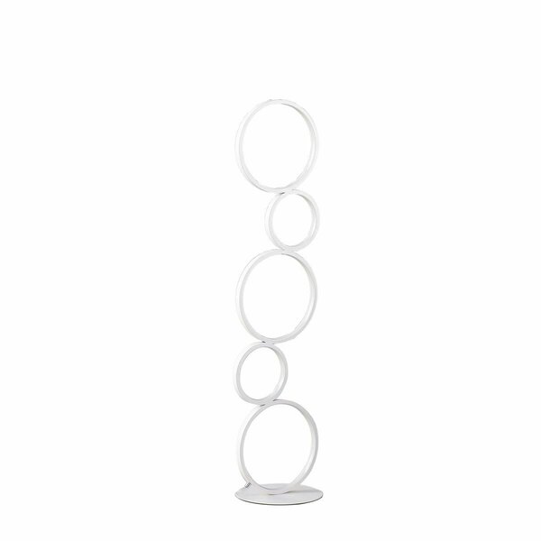 Cling 38.5 in. Else Nordic 5-Ring Shaped LED Metal Table Lamp, White CL3122376